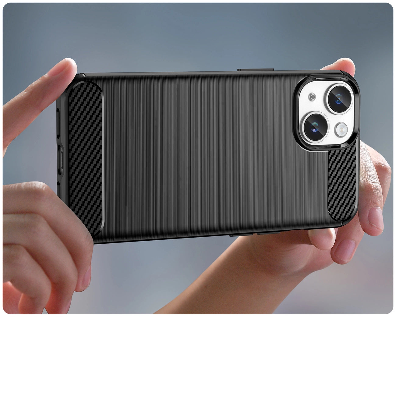 Carbon Case for iPhone 14 Plus flexible gel back cover black_4