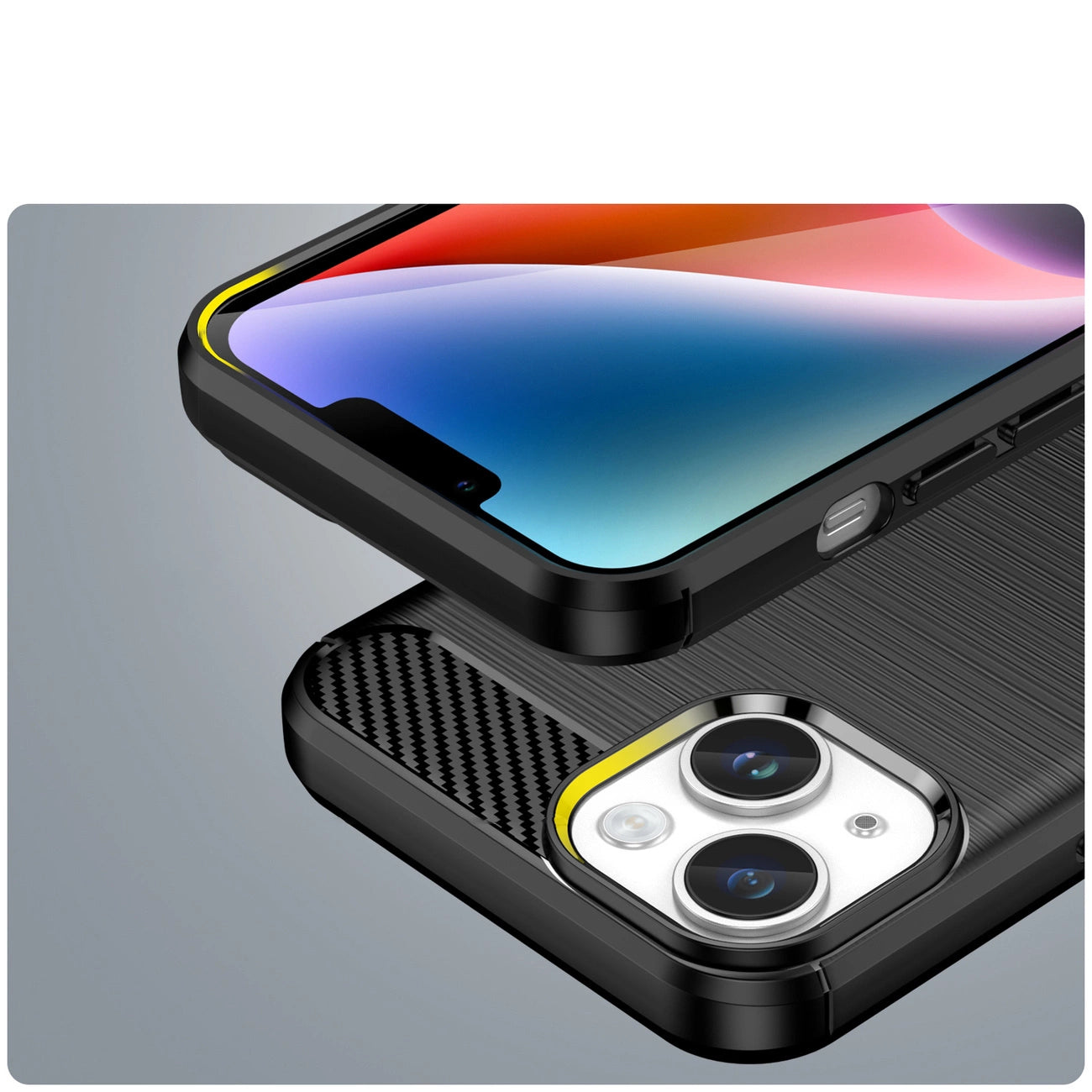Carbon Case for iPhone 14 Plus flexible gel back cover black_5