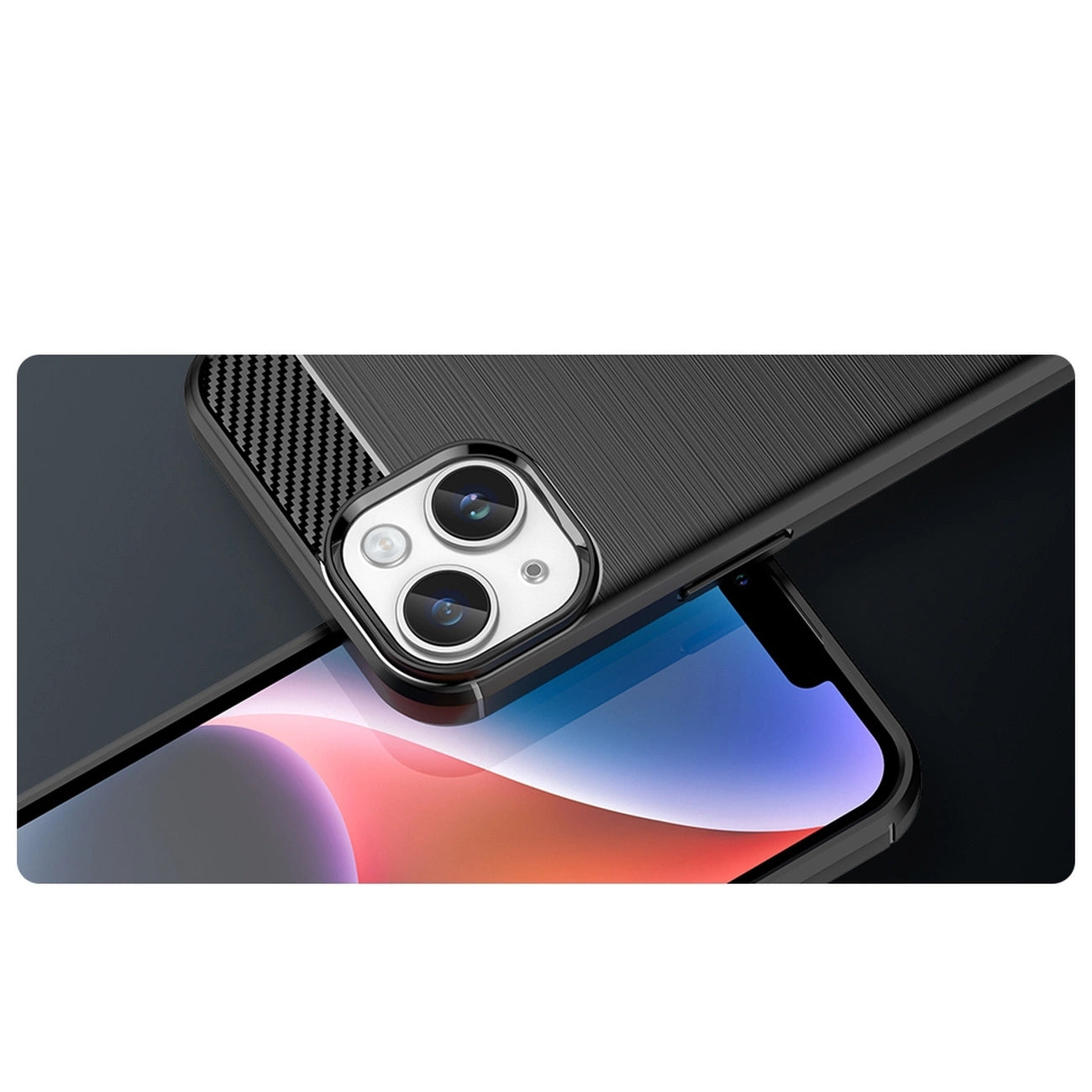 Carbon Case for iPhone 14 Plus flexible gel back cover black_8