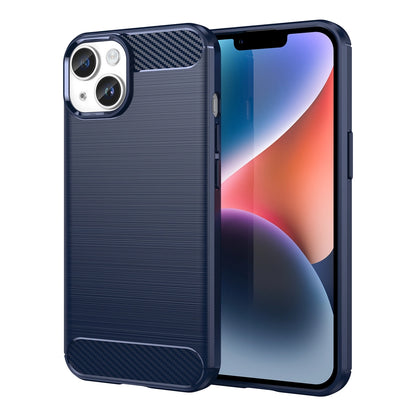 Carbon Case for iPhone 14 Plus flexible gel back cover blue_0