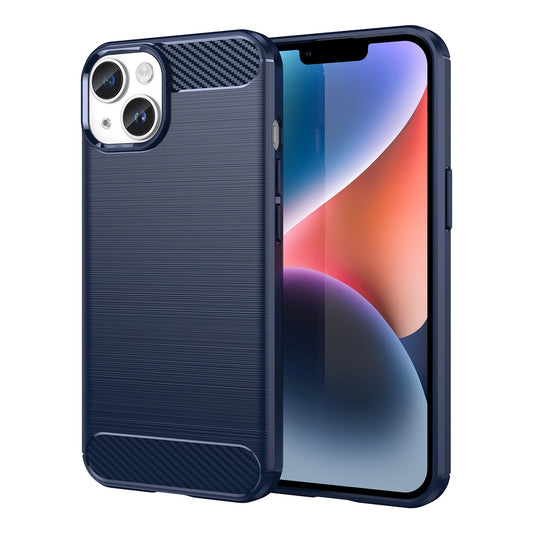 Carbon Case for iPhone 14 Plus flexible gel back cover blue_0