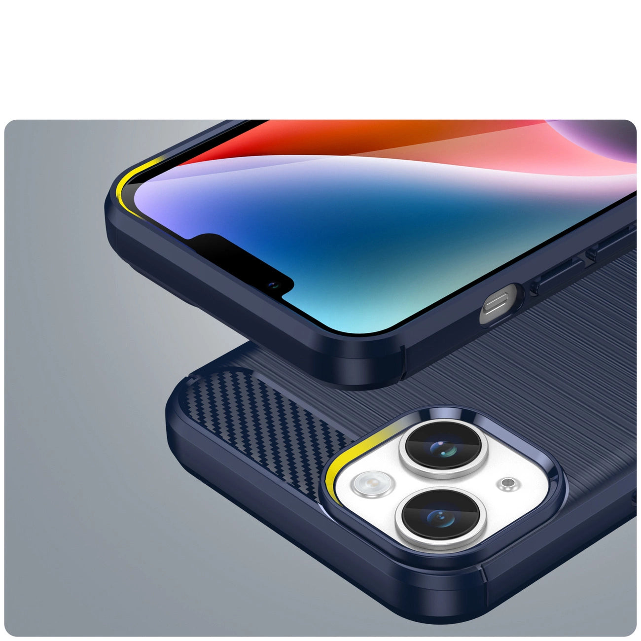 Carbon Case for iPhone 14 Plus flexible gel back cover blue_5