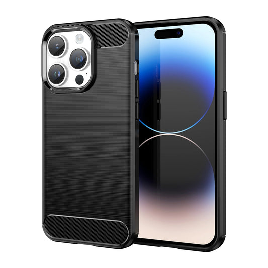 Carbon Case iPhone 14 Pro flexible gel back cover black_0