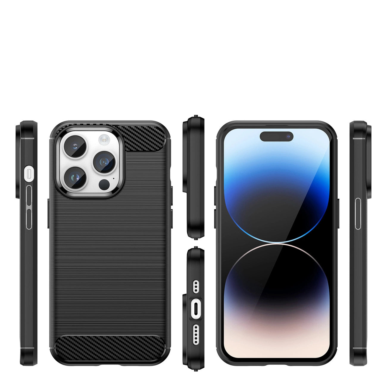 Carbon Case iPhone 14 Pro flexible gel back cover black_1