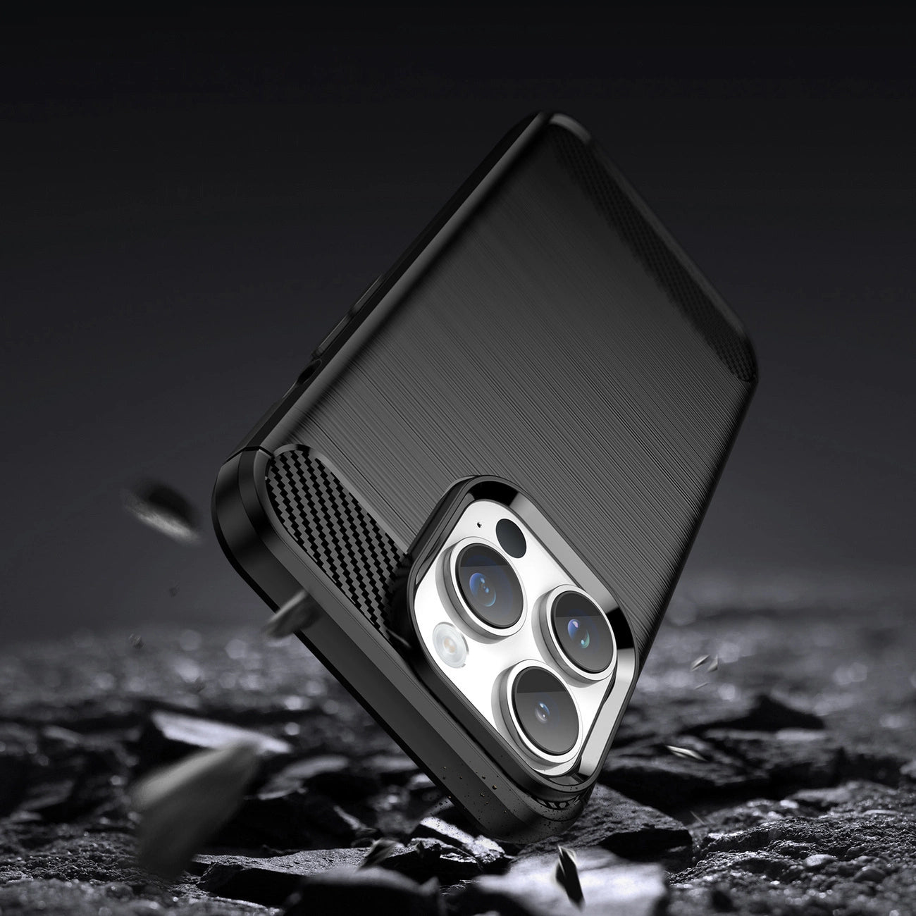 Carbon Case iPhone 14 Pro flexible gel back cover black_2