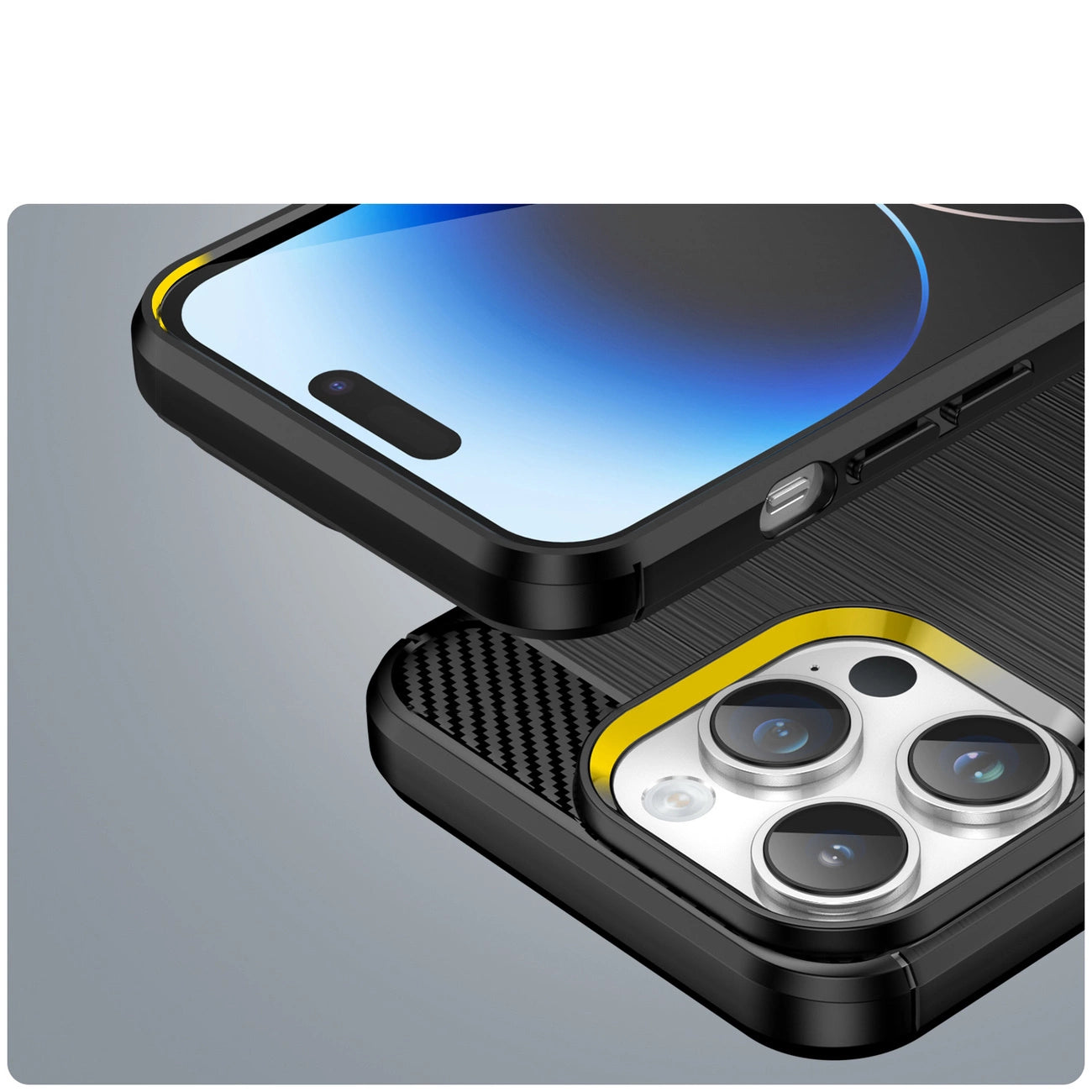 Carbon Case iPhone 14 Pro flexible gel back cover black_5