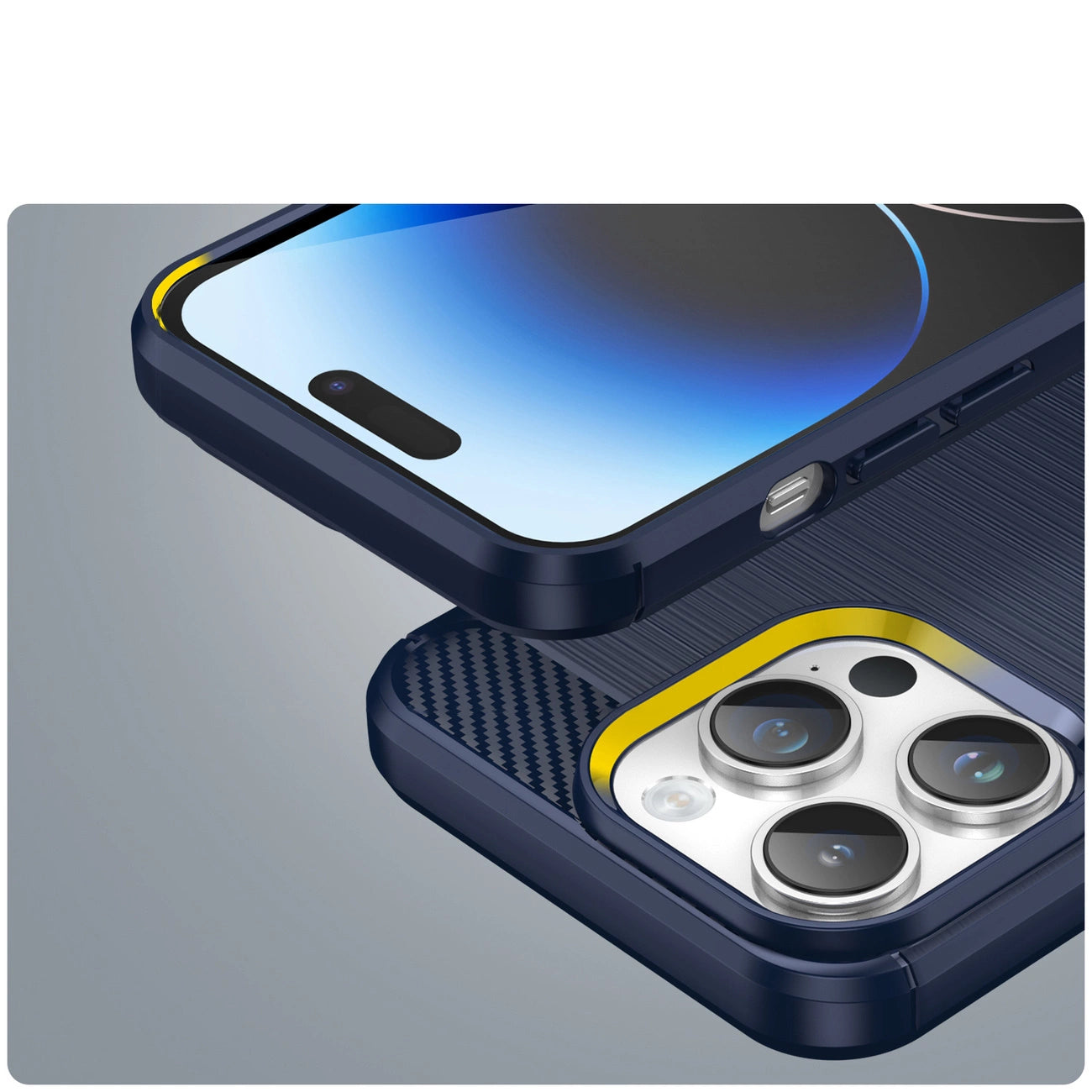 Carbon Case iPhone 14 Pro flexible gel back cover blue_5