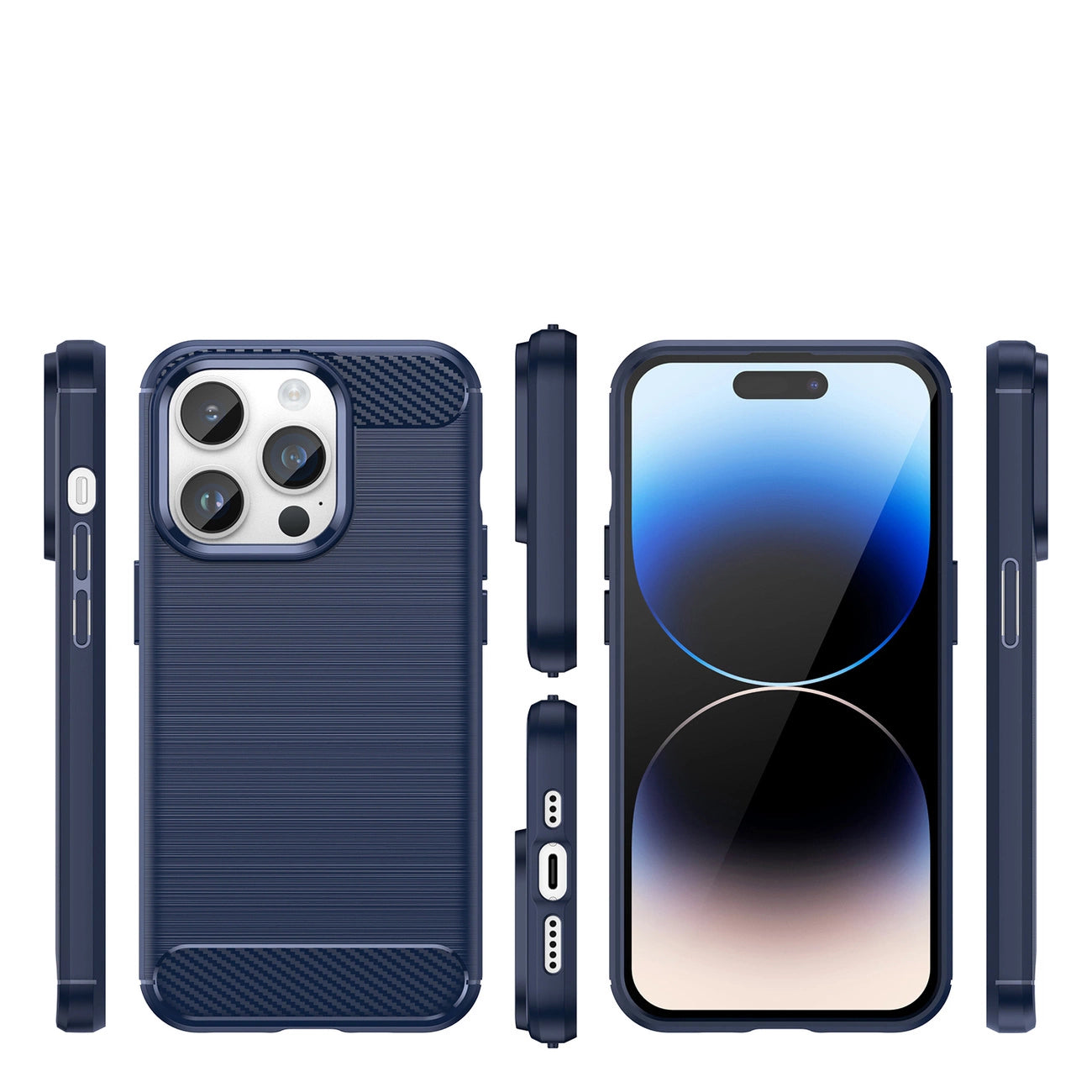 Carbon Case for iPhone 14 Pro Max flexible gel back cover blue_1