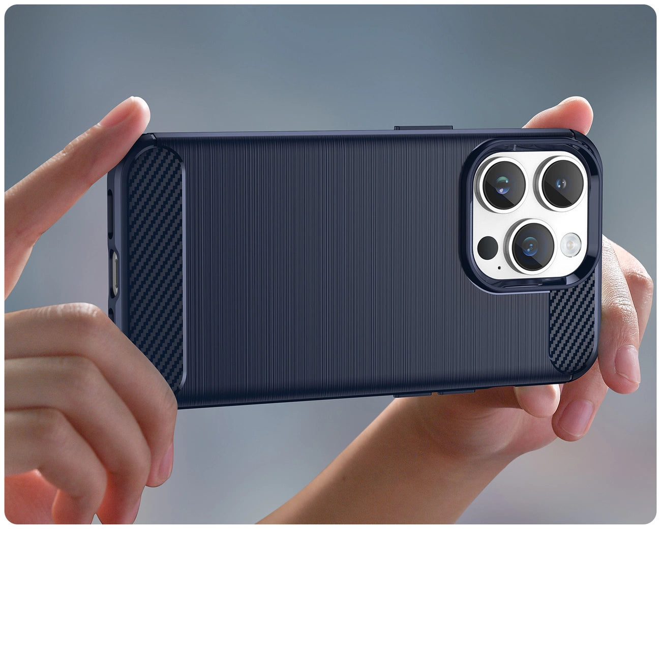 Carbon Case for iPhone 14 Pro Max flexible gel back cover blue_3