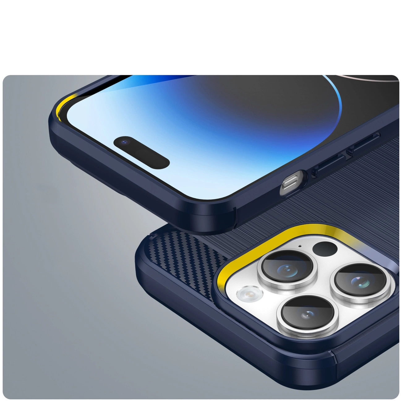 Carbon Case for iPhone 14 Pro Max flexible gel back cover blue_4