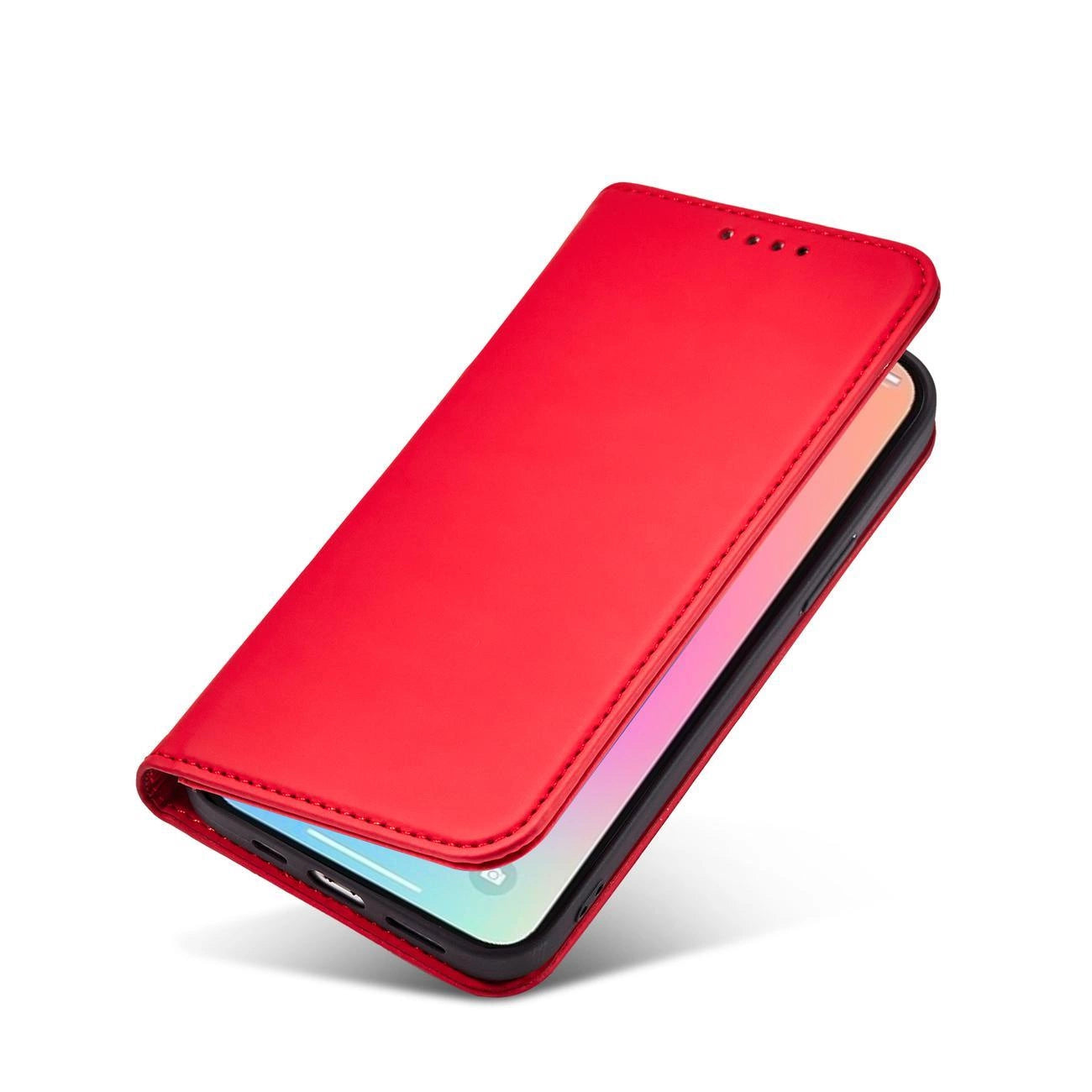 Magnet Card Case case for iPhone 14 flip cover wallet stand red_11