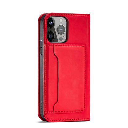 Magnet Card Case case for iPhone 14 flip cover wallet stand red_4
