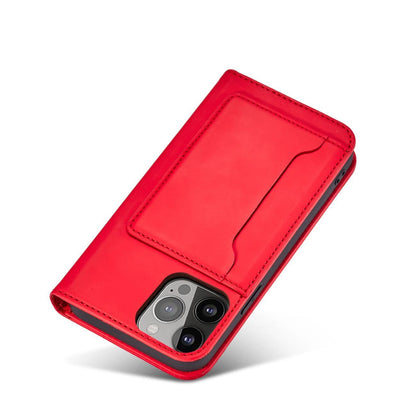 Magnet Card Case case for iPhone 14 flip cover wallet stand red_7