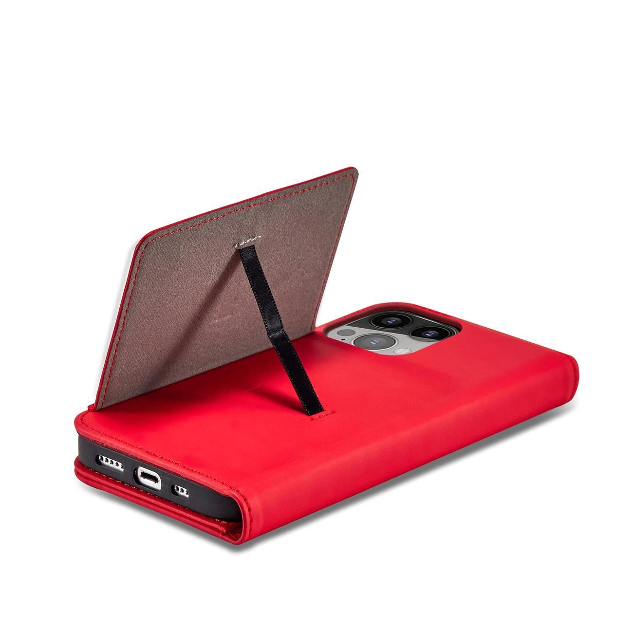 Magnet Card Case case for iPhone 14 flip cover wallet stand red_8