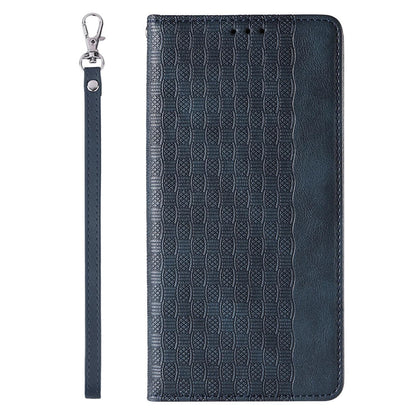 Magnet Strap Case Case for iPhone 14 Flip Wallet Mini Lanyard Stand Blue_4