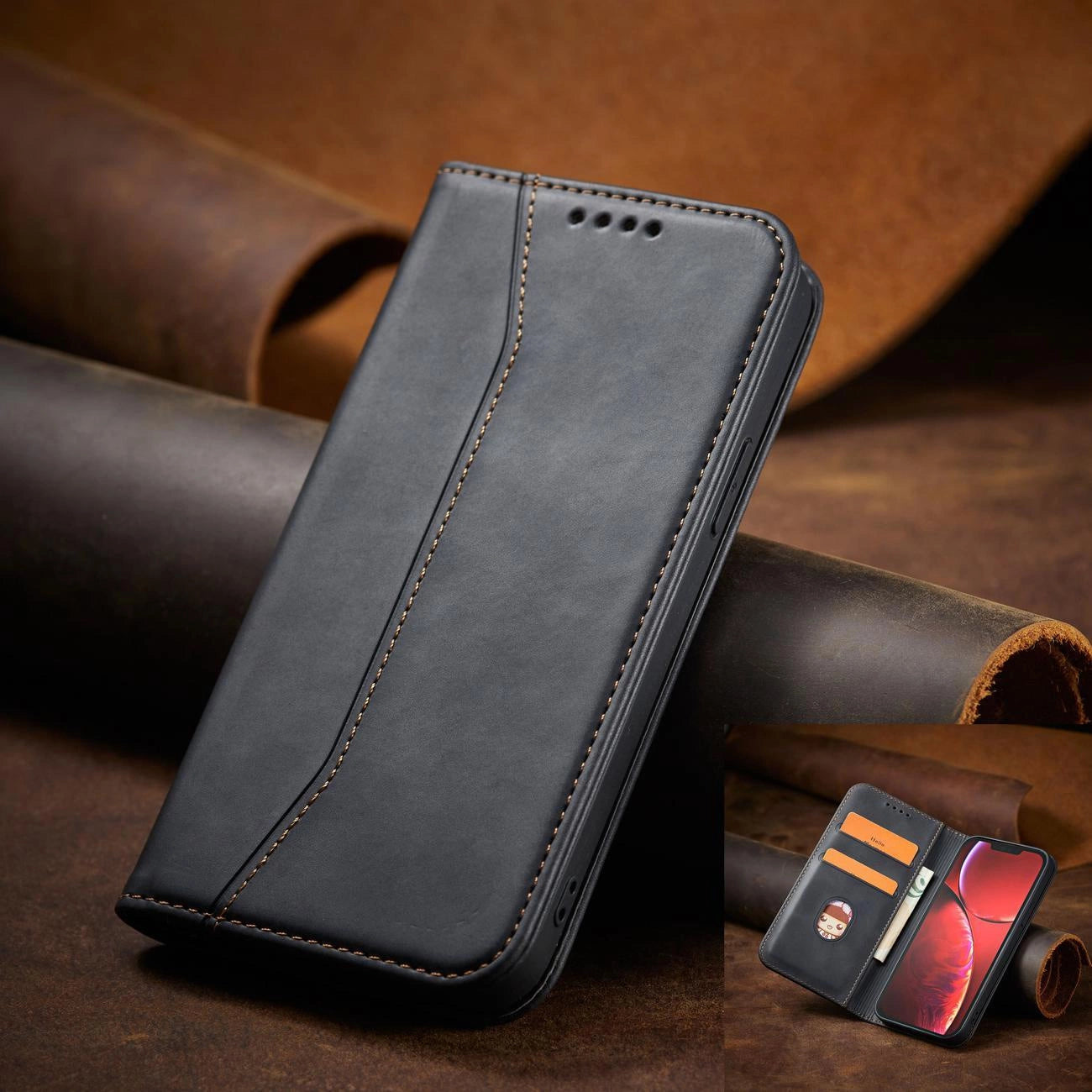 Magnet Fancy Case case for iPhone 14 Pro flip cover wallet stand black_11