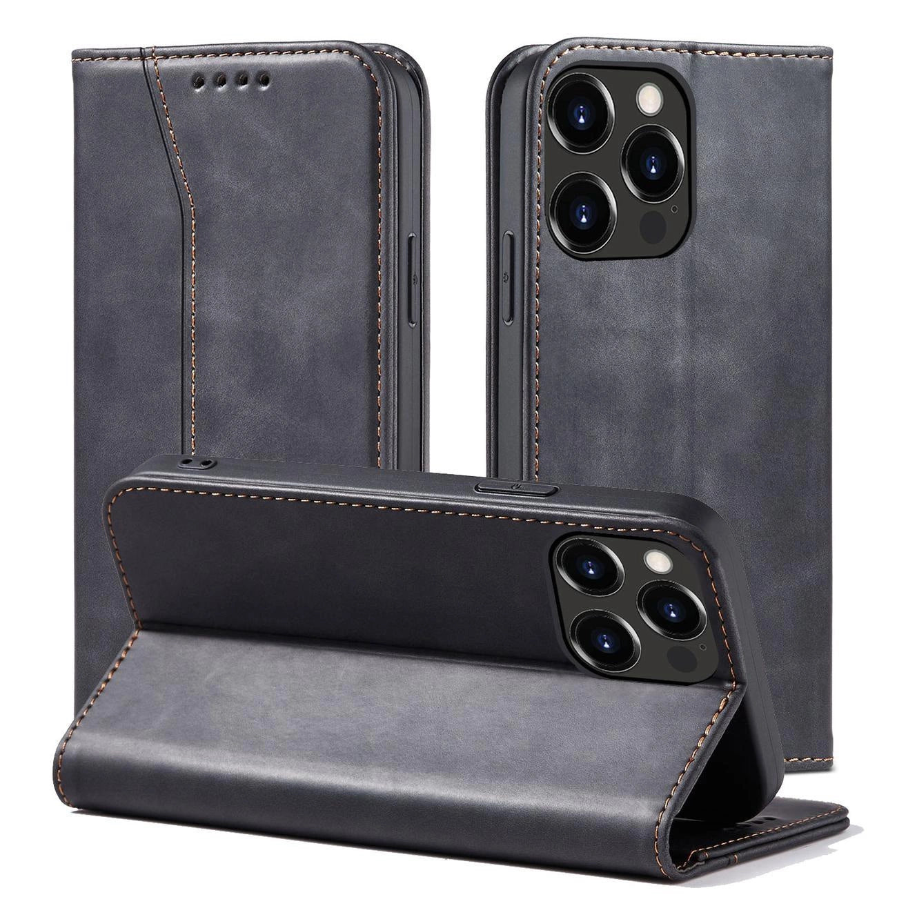 Magnet Fancy Case case for iPhone 14 Pro flip cover wallet stand black_1