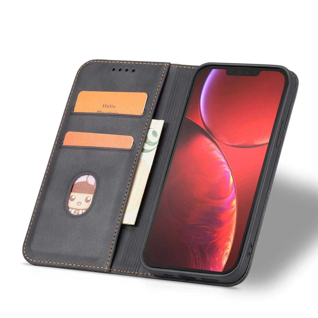 Magnet Fancy Case case for iPhone 14 Pro flip cover wallet stand black_3