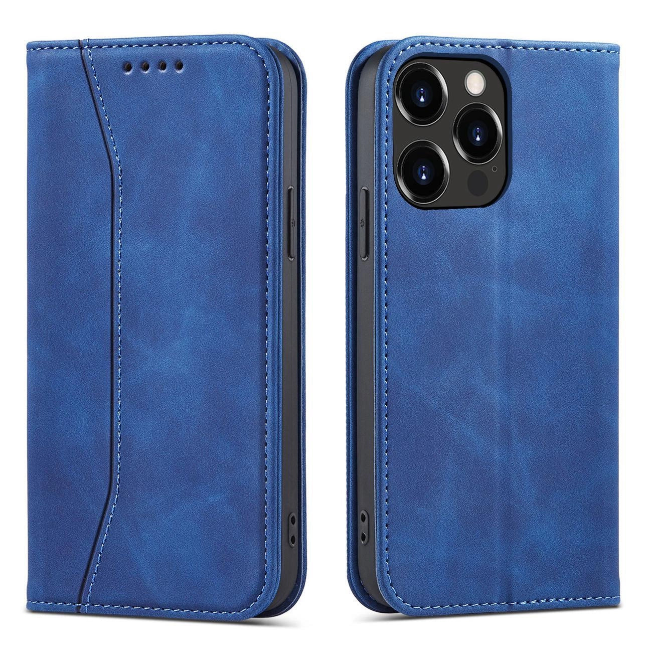 Magnet Fancy Case case for iPhone 14 Pro Max cover with flip wallet stand blue_0