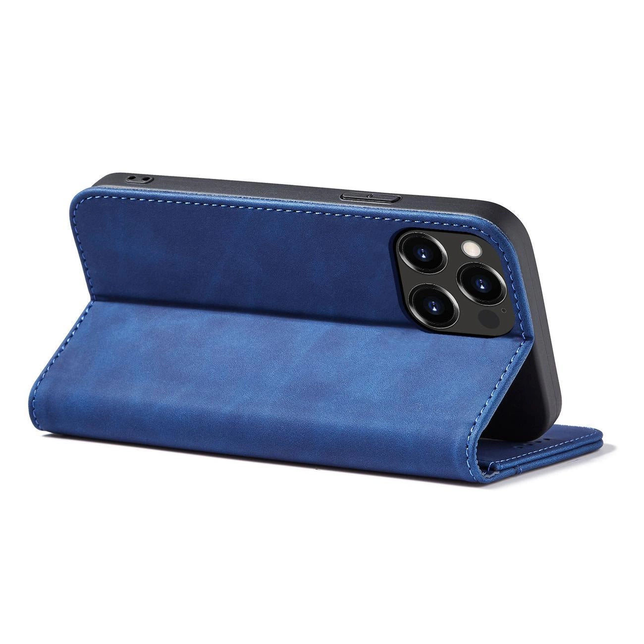 Magnet Fancy Case case for iPhone 14 Pro Max cover with flip wallet stand blue_4
