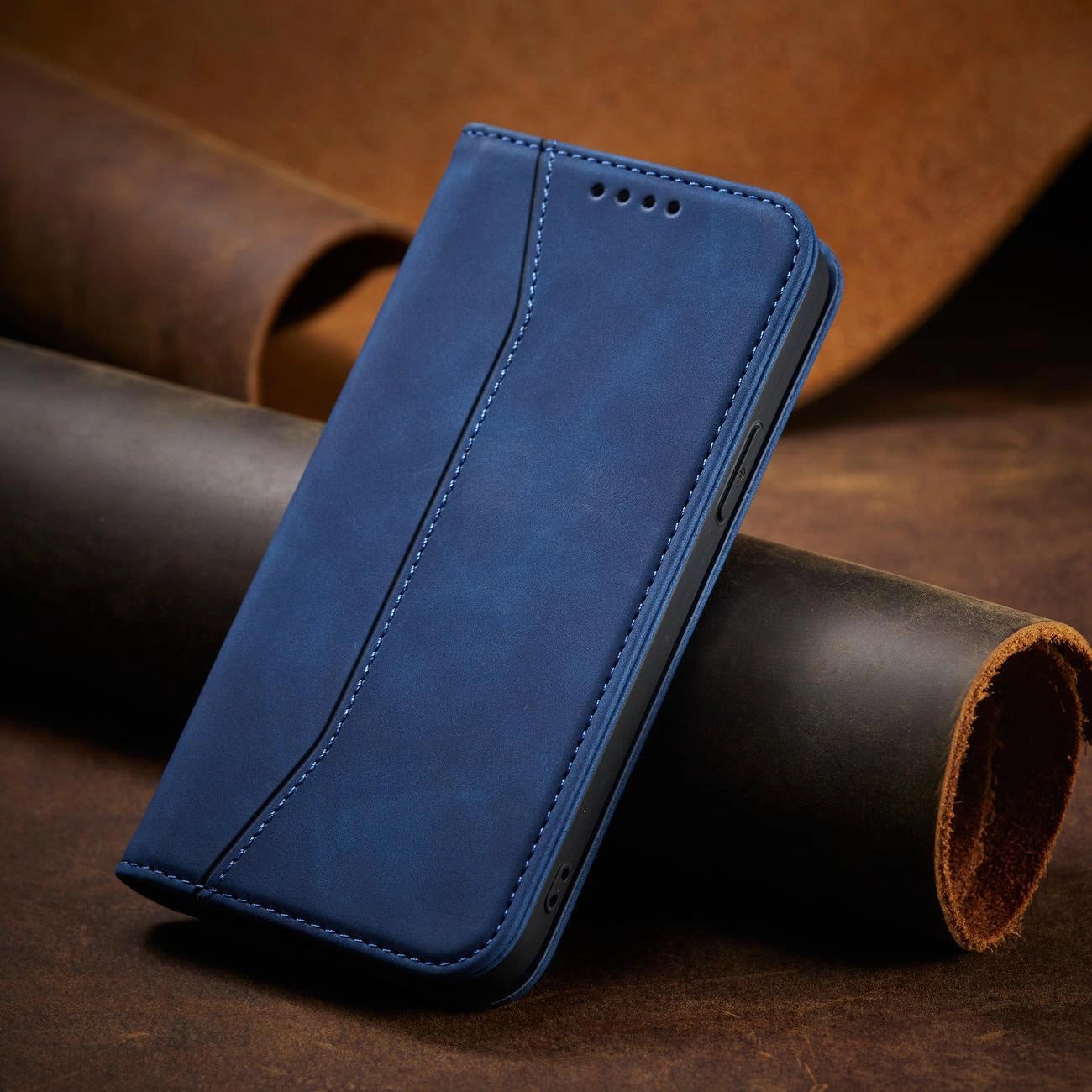 Magnet Fancy Case case for iPhone 14 Pro Max cover with flip wallet stand blue_5