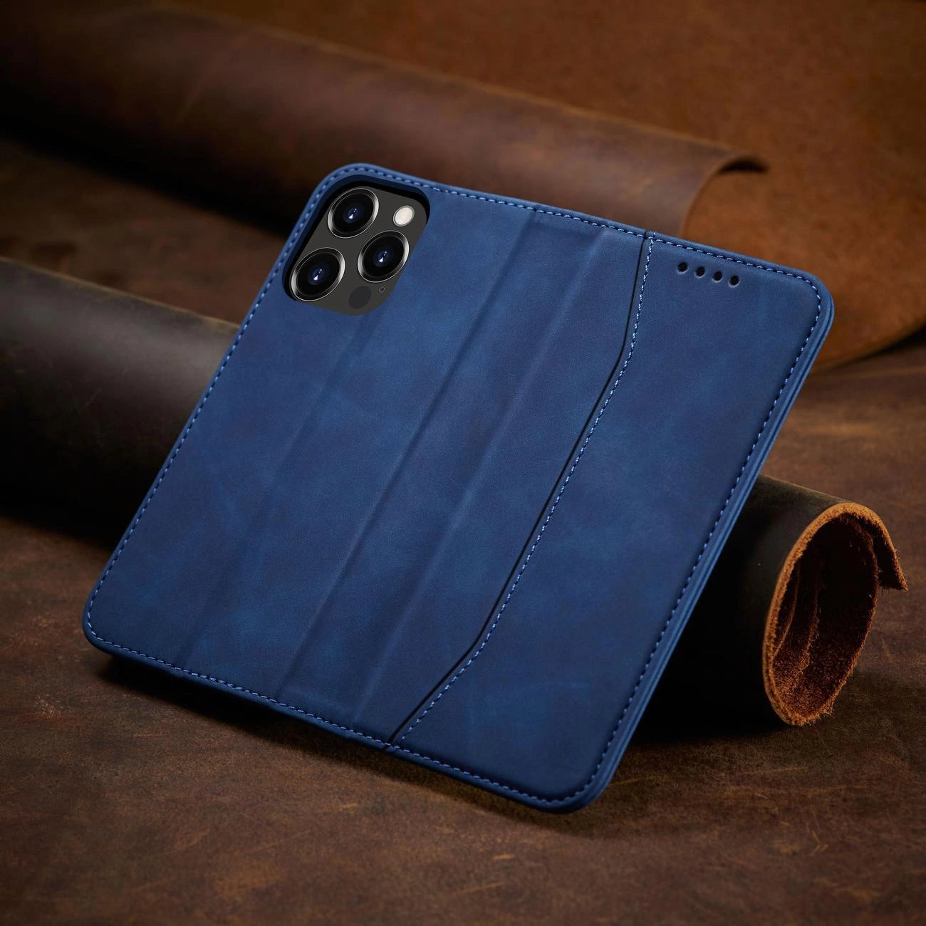 Magnet Fancy Case case for iPhone 14 Pro Max cover with flip wallet stand blue_7
