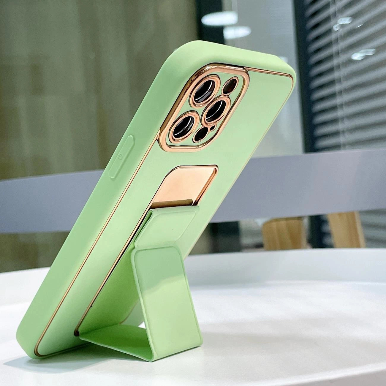 New Kickstand Case case for iPhone 13 Pro Max with stand green_15