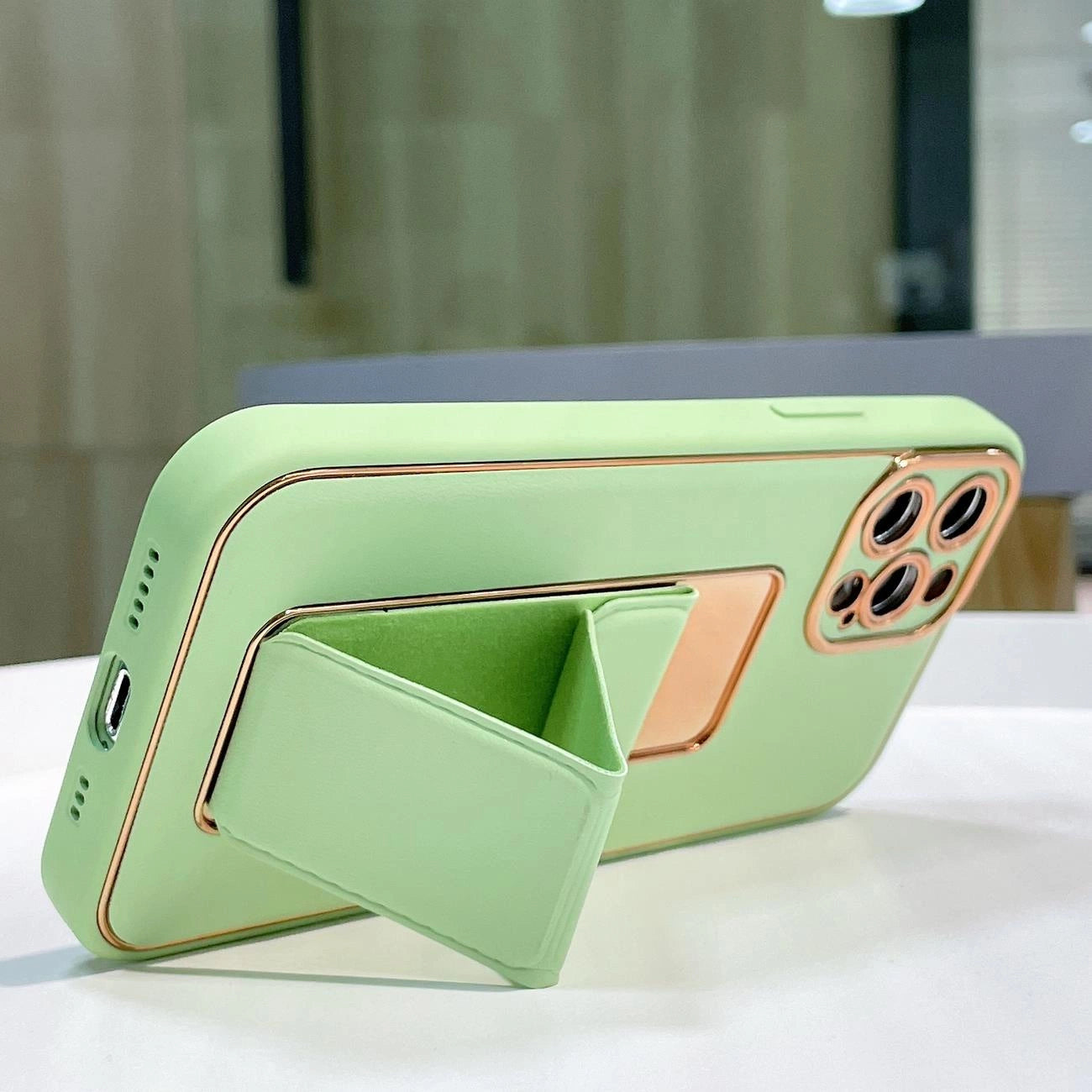 New Kickstand Case case for iPhone 13 Pro Max with stand green_16