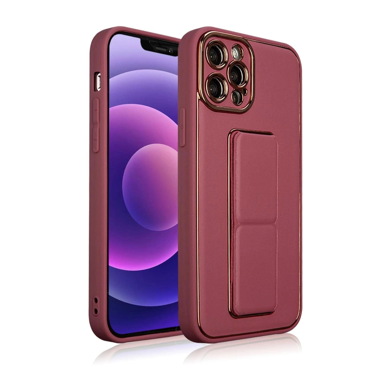 New Kickstand Case for iPhone 12 with stand red_1