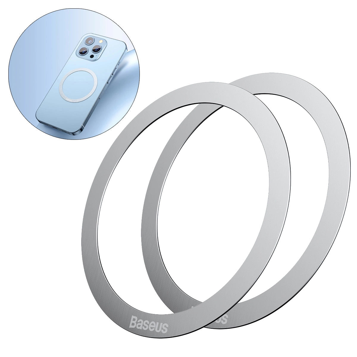 Baseus Halo Series magnetic ring (2 pcs/package) silver (PCCH000012)_0