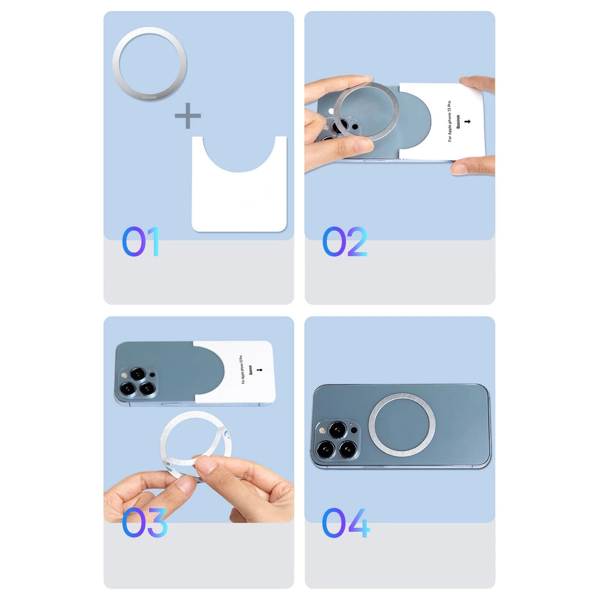 Baseus Halo Series magnetic ring (2 pcs/package) silver (PCCH000012)_22