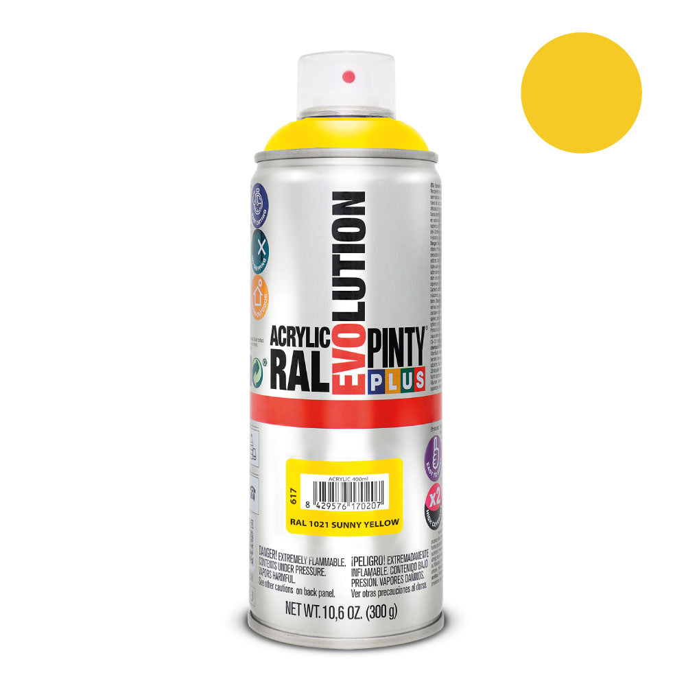 Pintura em spray pintyplus evolution 520cc ral 1021 amarillo colza_0