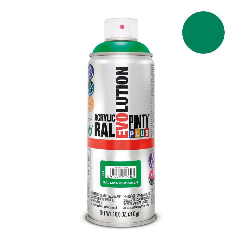 Pintura em spray pintyplus evolution 520cc ral 6029 verde menta_0