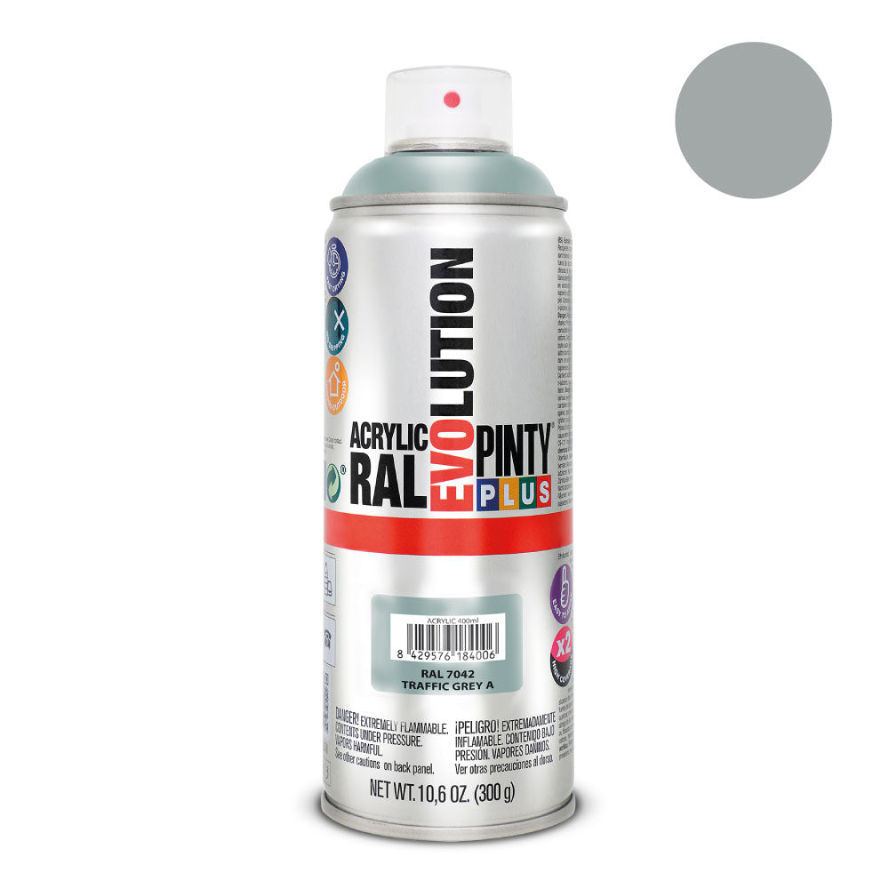 Pintura em spray pintyplus evolution 520cc ral 7042 cinzento trafico_0