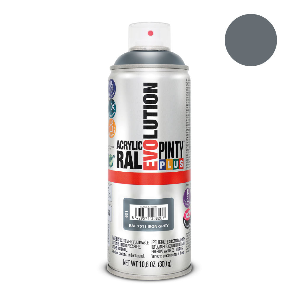 Pintura en spray pintyplus evolution 520cc ral 7011 cinzento ferro_0