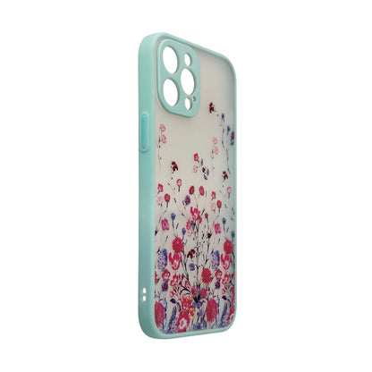 Design Case for iPhone 12 Pro flower case light blue_2