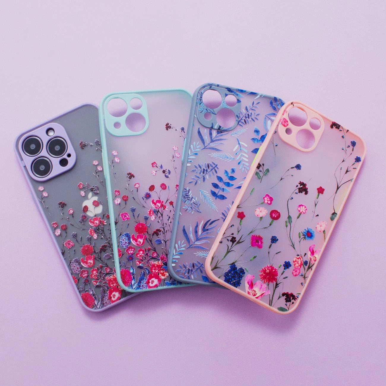 Design Case for iPhone 12 Pro flower case light blue_6