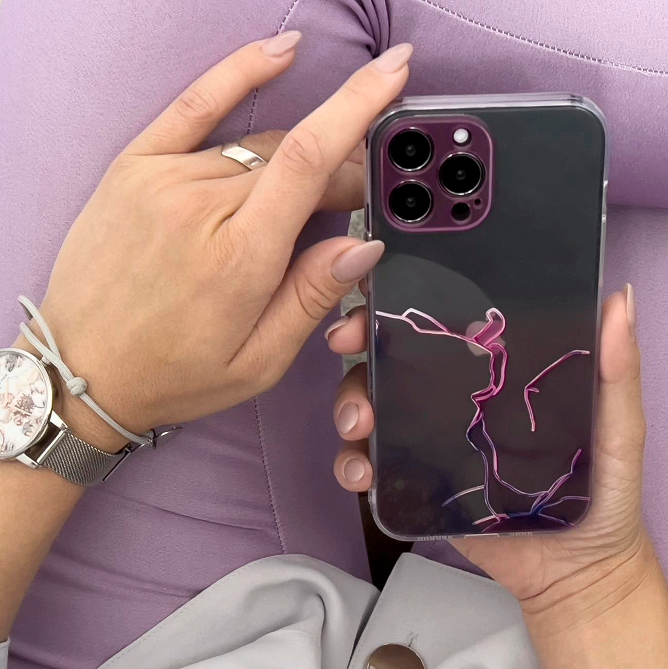 Marble Case for iPhone 12 Pro Gel Cover Marble Pink_4