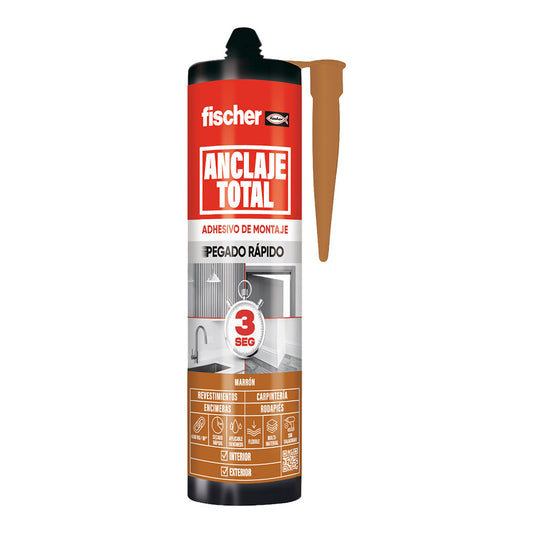 FixaÃ§Ã£o total, adesivo rÃ¡pido 3 segundos, para interior e exterior, castanho, 290 ml_0