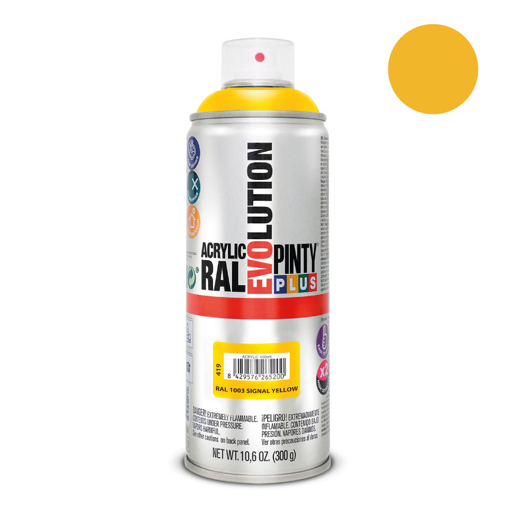 Pintura em spray pintyplus evolution 520cc ral 1003 amarelo sinalizaÃ§Ã£o_0