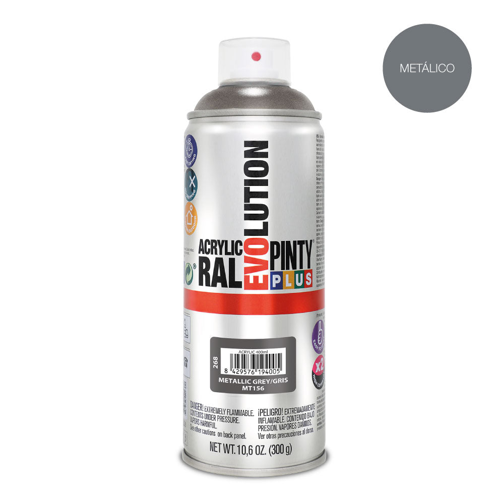 Pintura em spray pintyplus evolution metalizada 520cc cinzento mt156_0