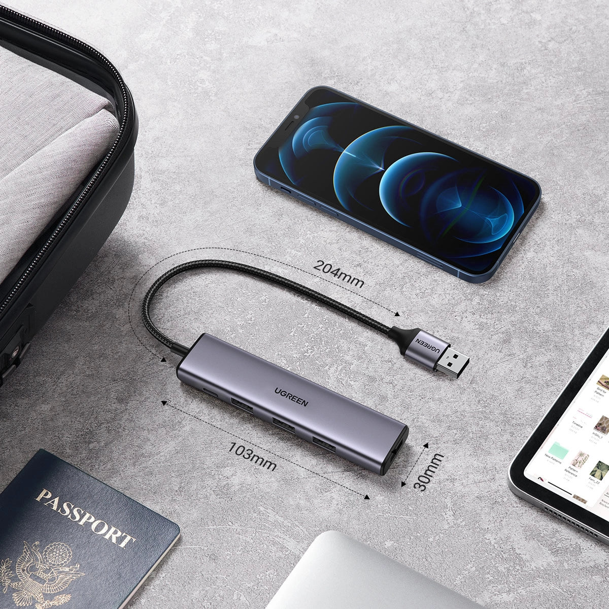 Ugreen USB HUB splitter - 4x USB 3.0 gray (CM473 20805)_4