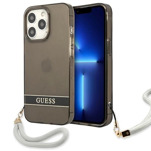 Guess GUHCP13LHTSGSK iPhone 13 Pro / 13 6.1" black/black hardcase Translucent Stap_0