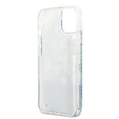 Guess GUHCP13SLFLSN iPhone 13 mini 5.4" green/green hardcase Flower Liquid Glitter_6