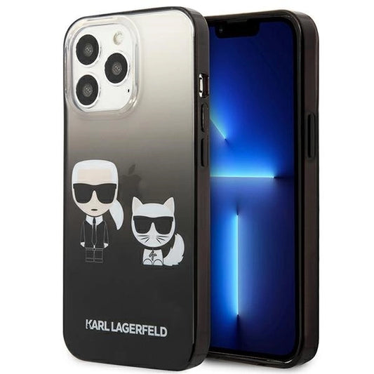 Karl Lagerfeld KLHCP13LTGKCK iPhone 13 Pro / 13 6,1" hardcase czarny/black Gradient Ikonik Karl & Choupette_0
