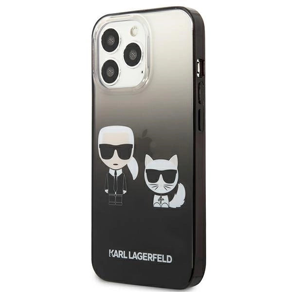 Karl Lagerfeld KLHCP13LTGKCK iPhone 13 Pro / 13 6,1" hardcase czarny/black Gradient Ikonik Karl & Choupette_1