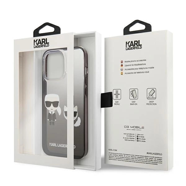 Karl Lagerfeld KLHCP13LTGKCK iPhone 13 Pro / 13 6,1" hardcase czarny/black Gradient Ikonik Karl & Choupette_7