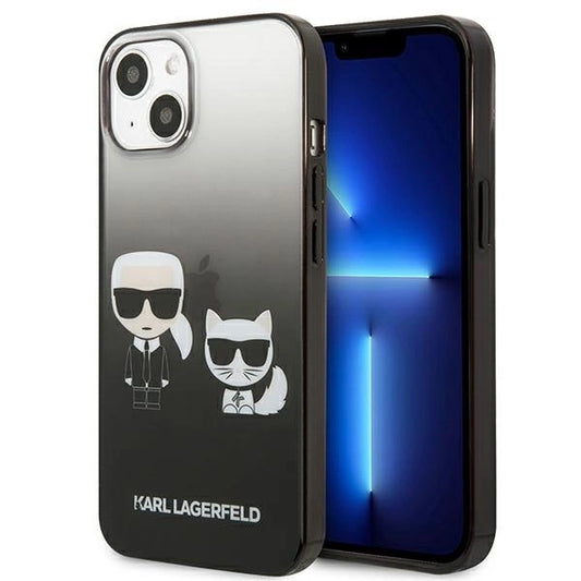 Karl Lagerfeld KLHCP13STGKCK iPhone 13 mini 5,4" hardcase czarny/black Gradient Ikonik Karl & Choupette_0