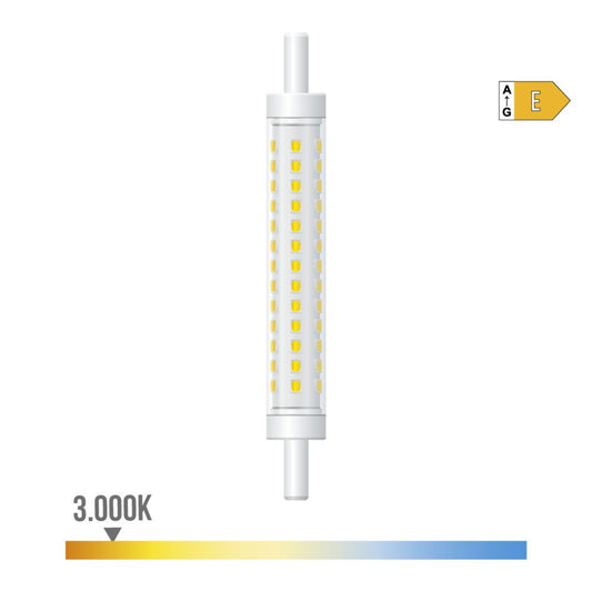 LÃ¢mpada linear led 118 mm, r7s, 8 w, 900 lm, 3000 k luz quente, regulÃ¡vel, Ã¸15 x 118 mm_0