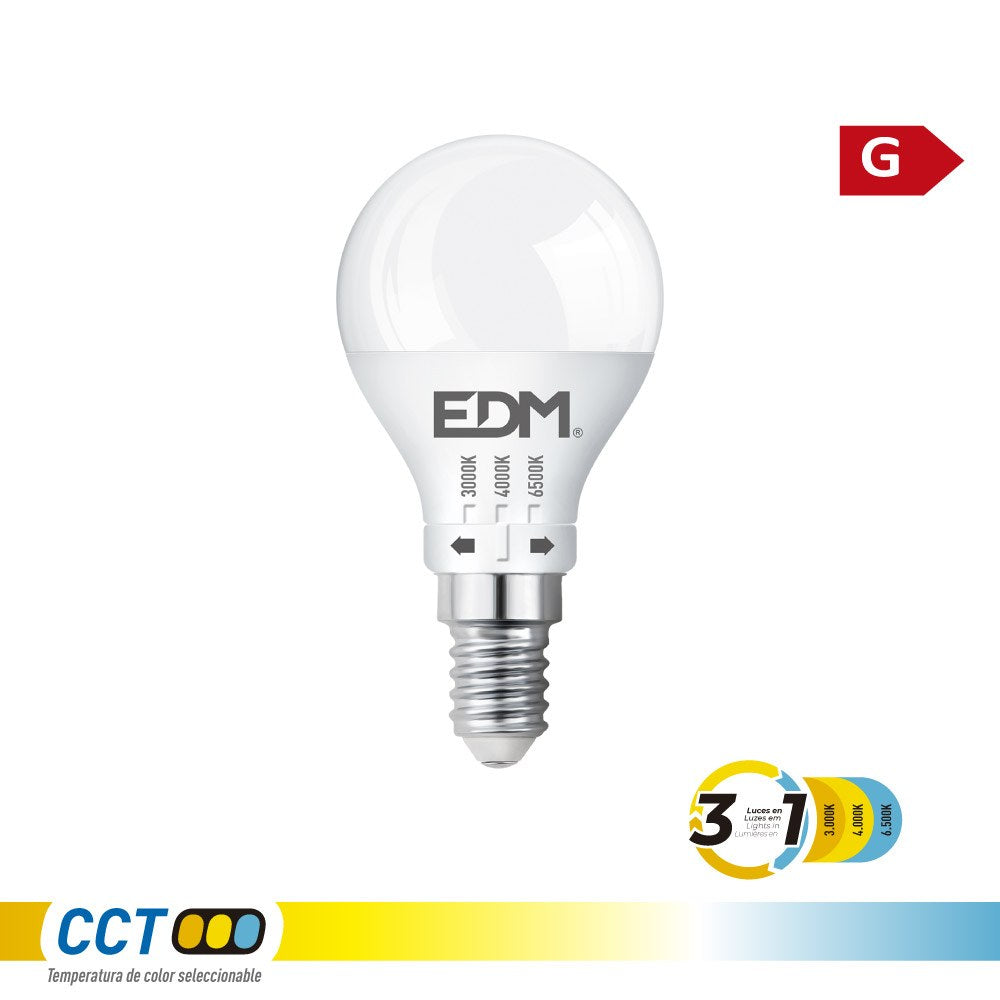 LÃ¢mpada esfÃ©rica led p45 e14, 6 w, 500 lm, 3cct, Ã¸45 x 87 mm_0